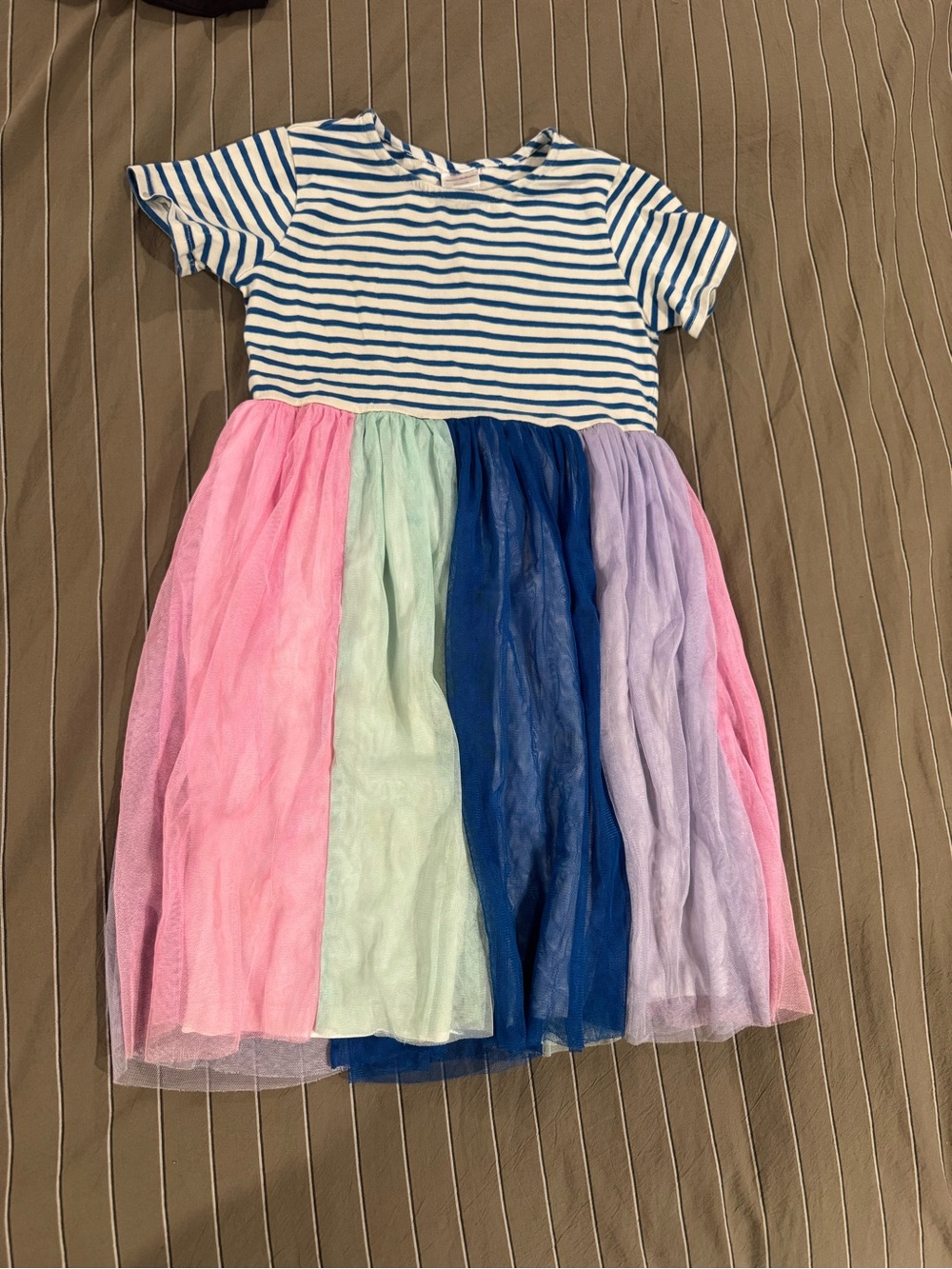 Hanna Andersson Striped Tulle Rainbow Dress 8
